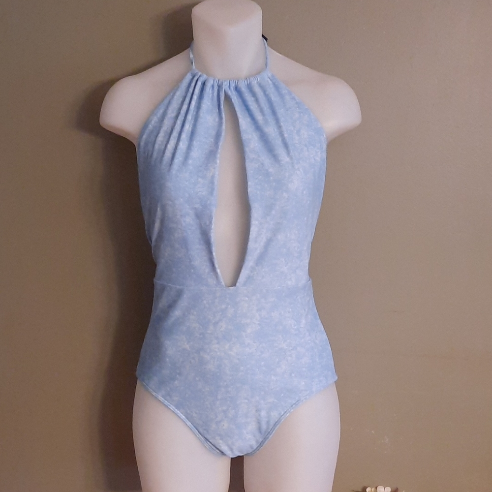 Aerie Sky Blue Women's One Piece Swimsuit - Picture 4 of 11